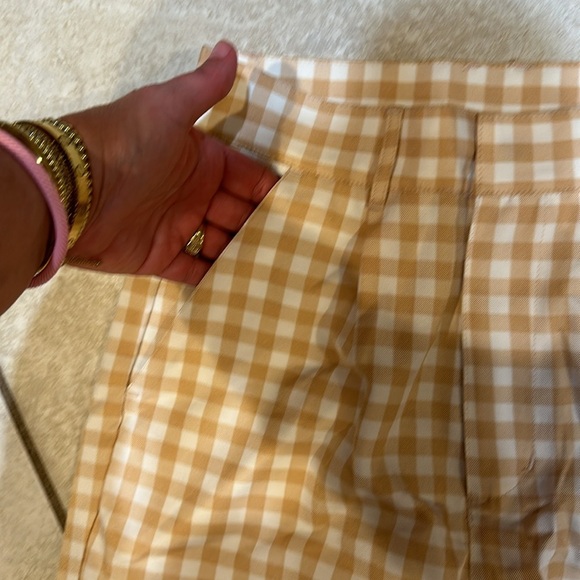 Rusty Tan Check Menswear Pleated Wide Leg Trousers Pants 1 - Picture 3 of 8